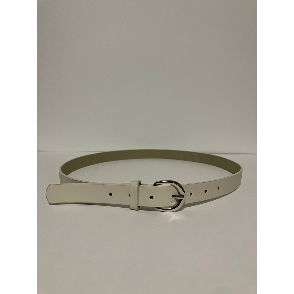Vince Camuto Women's XL White Synthetic Leather Belt